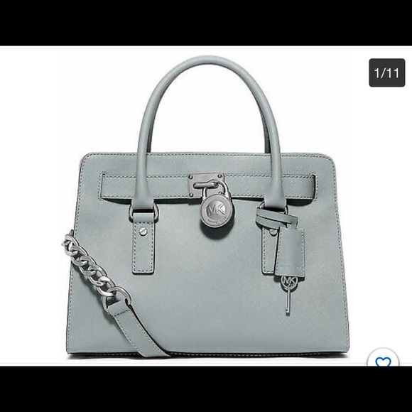 MICHAEL KORS HAMILTON DUSTY BLUE + Dustbag - Picture 1 of 7
